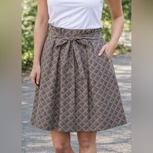 Banana Republic Brown & White Silk Skirt